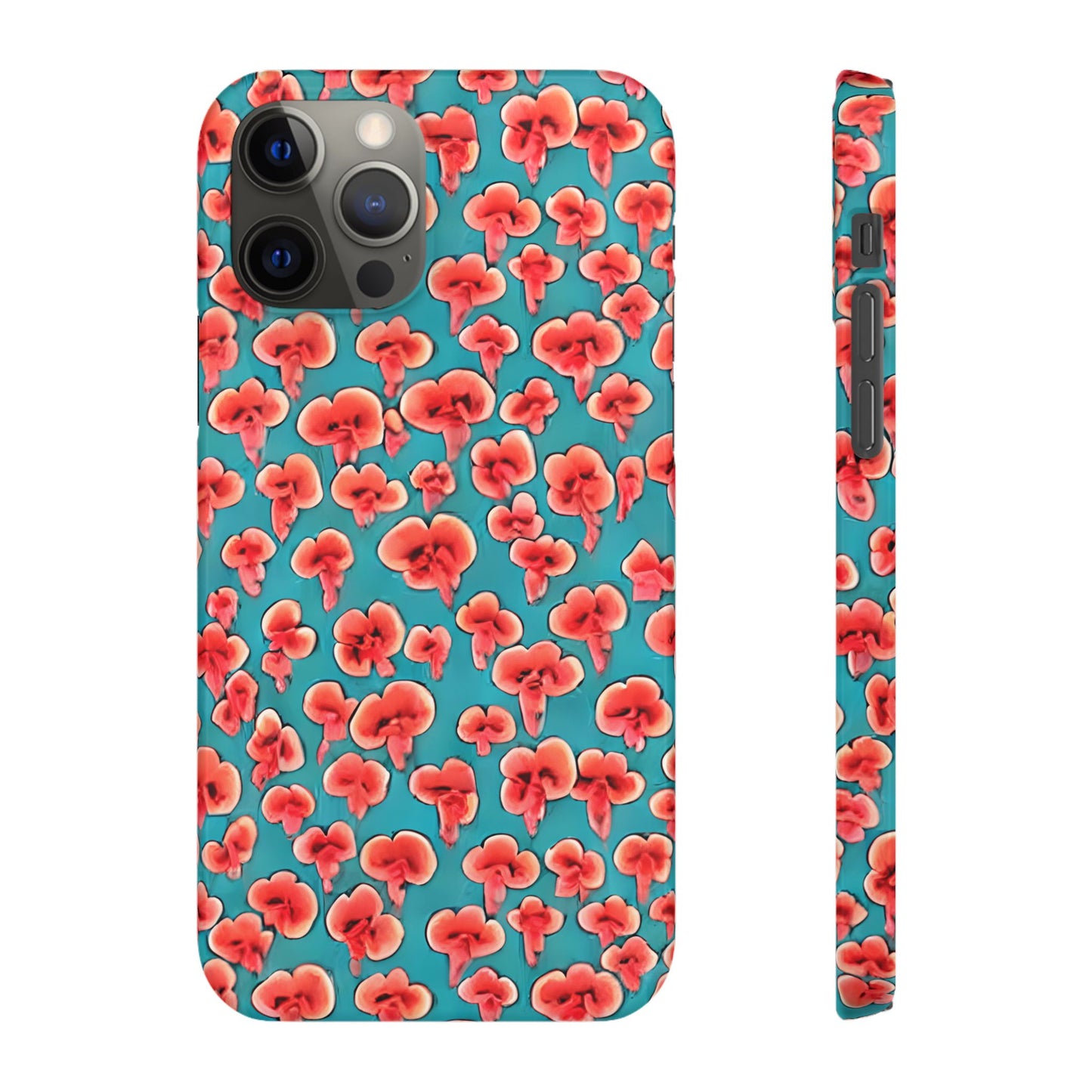 Coral & Teal Abstract Floral Snap Case