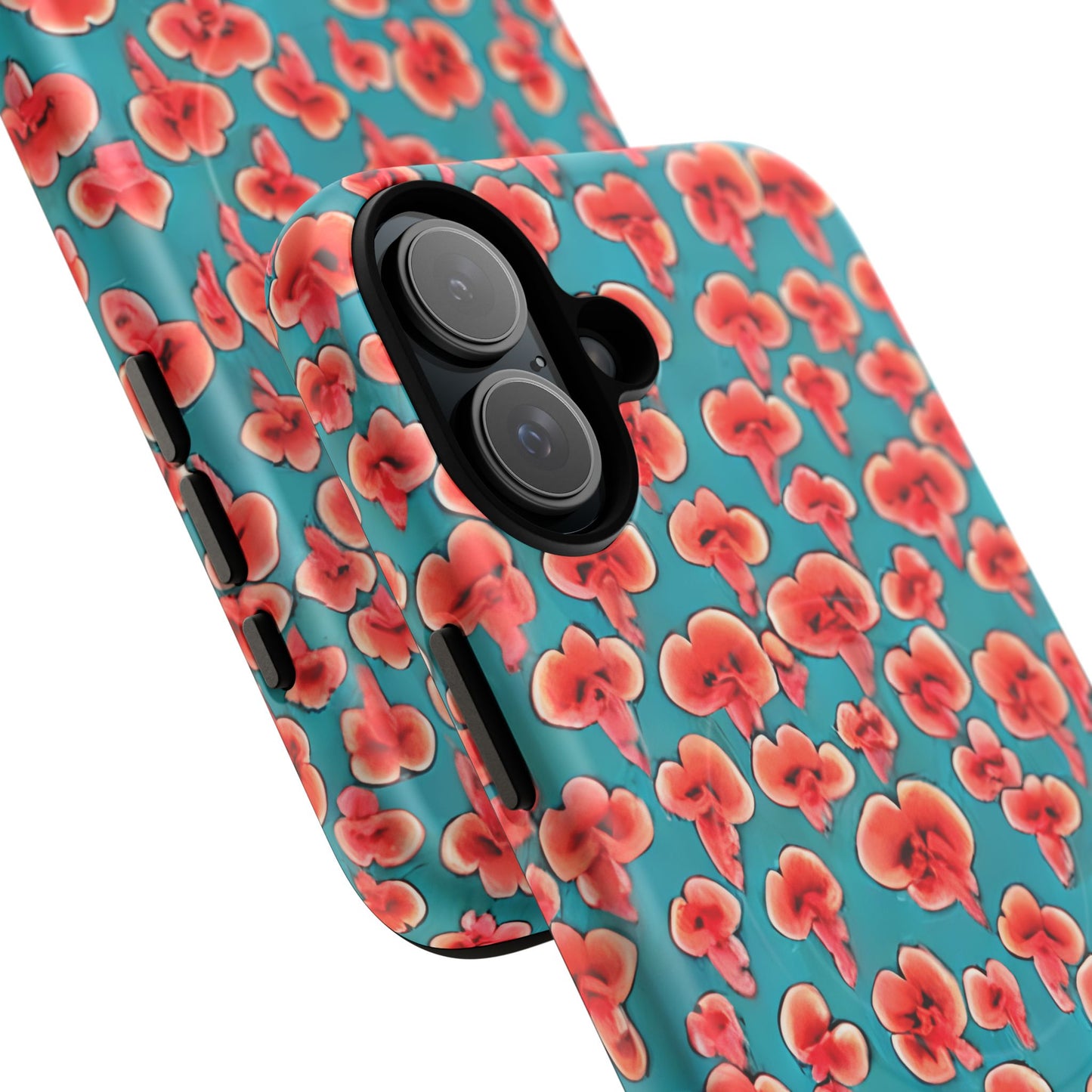 Coral & Teal Abstract Floral Tough Magnetic Case