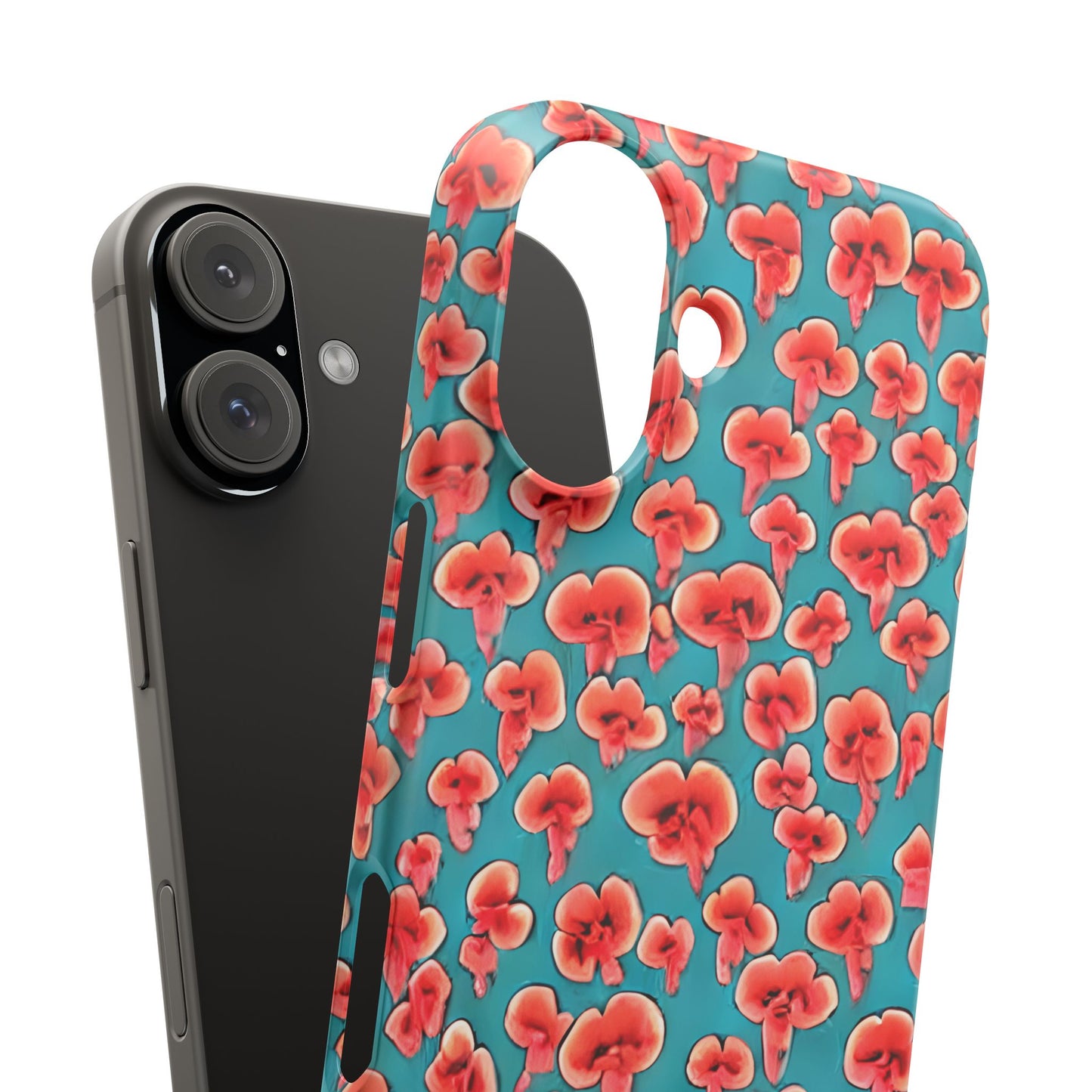 Coral & Teal Abstract Floral Snap Case