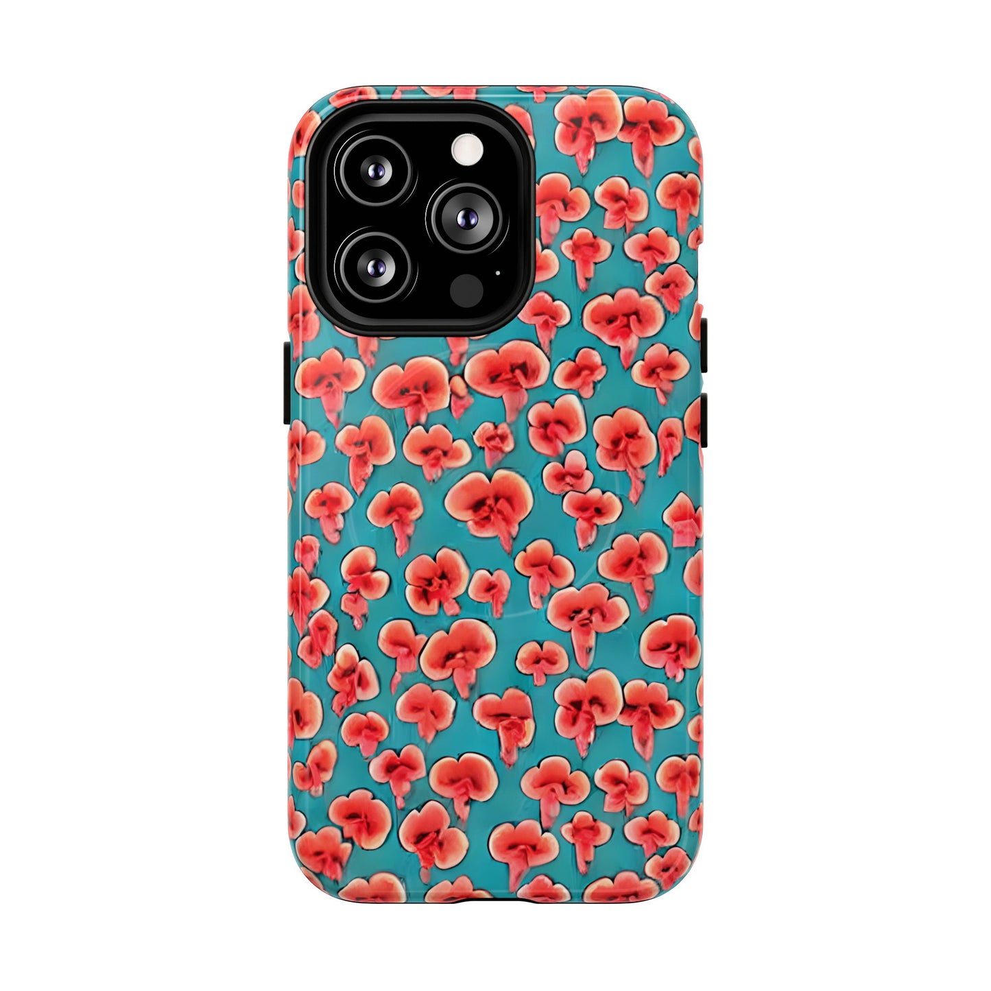 Coral & Teal Abstract Floral Tough Magnetic Case