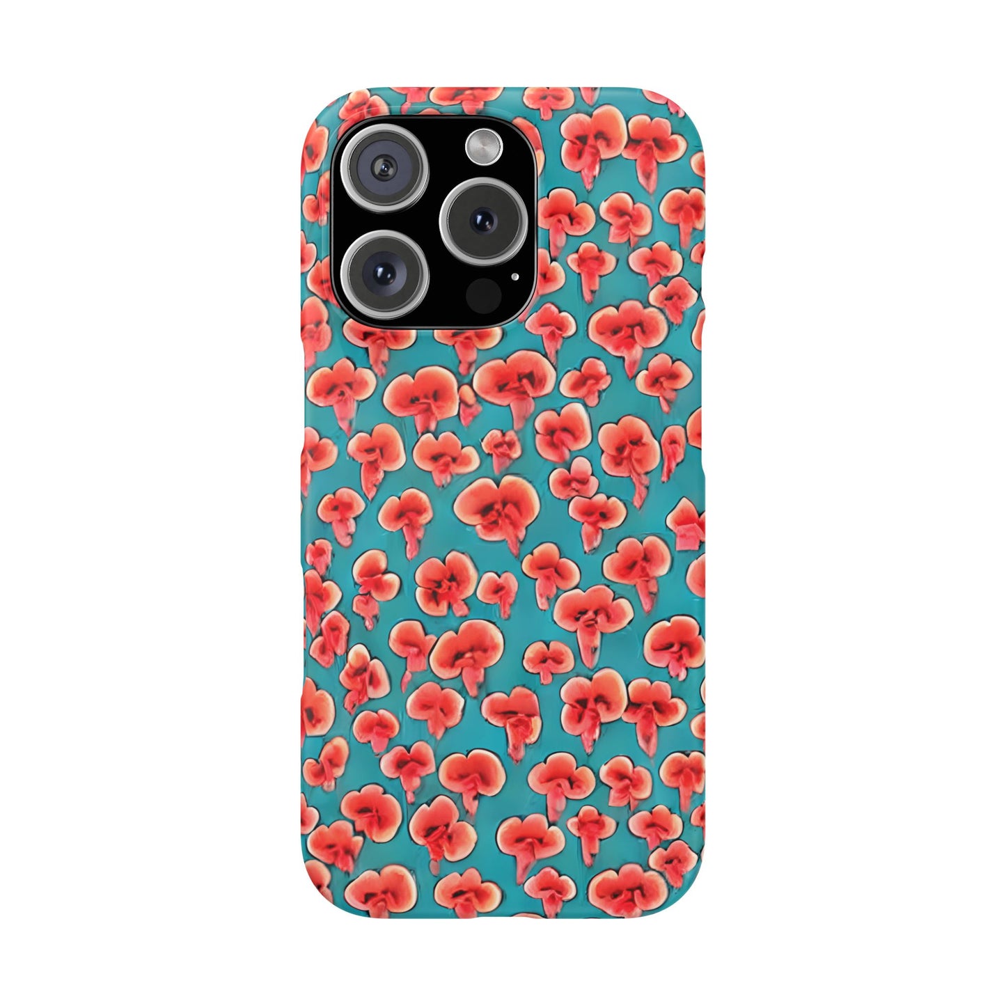 Coral & Teal Abstract Floral Snap Case