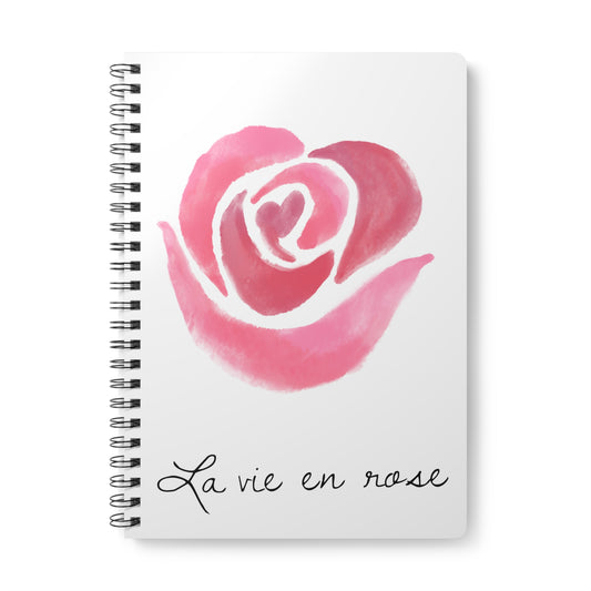 La vie en rose - Rose-Themed Wirobound Softcover Notebook