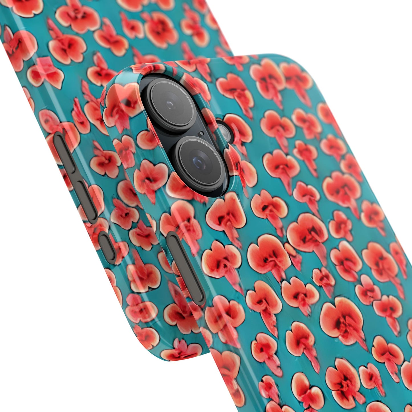 Coral & Teal Abstract Floral Snap Case