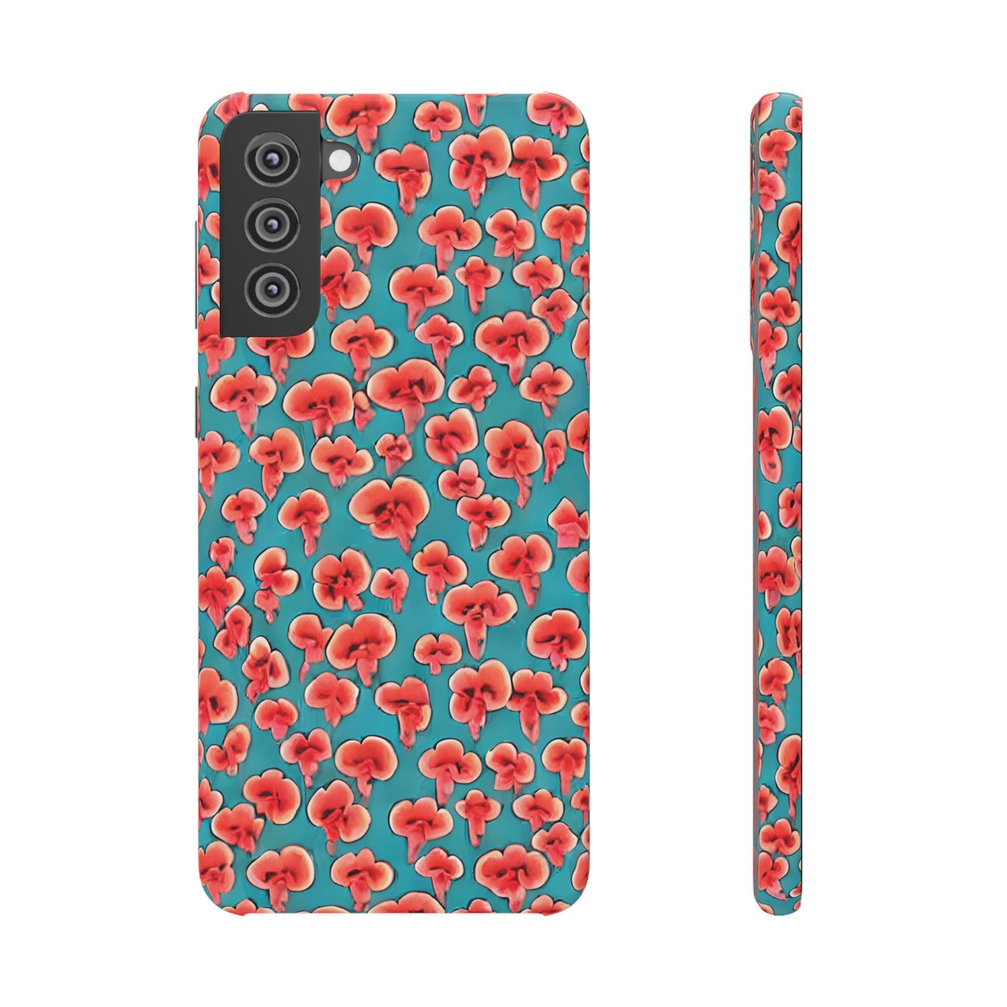 Coral & Teal Abstract Floral Snap Case