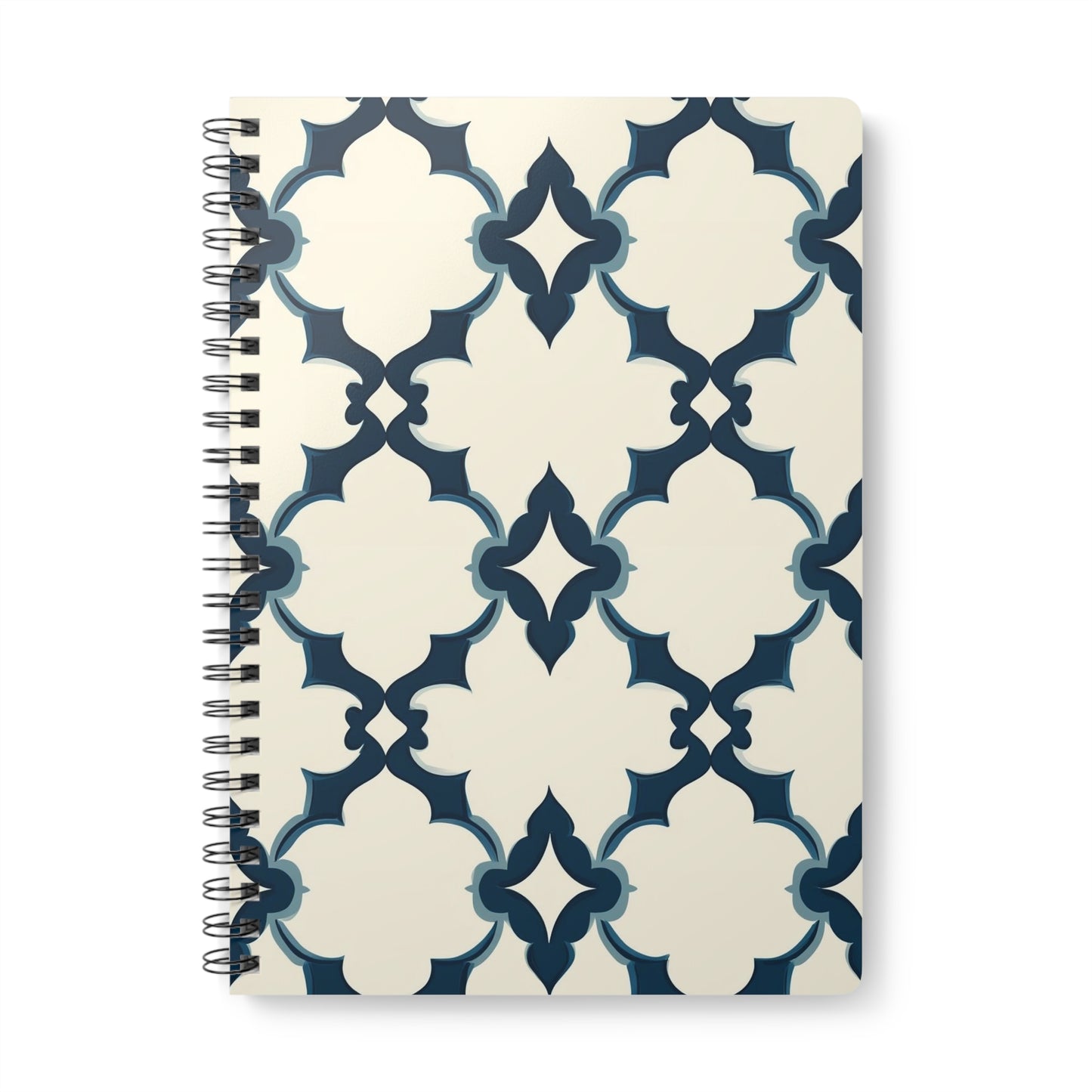Midnight Quatrefoil Wirobound Softcover Notebook A5
