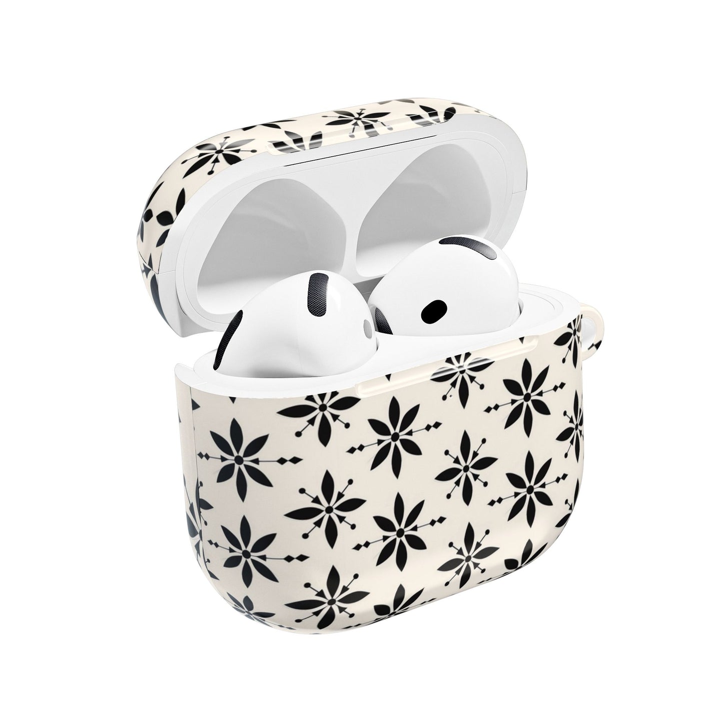 Cream & Black Design AirPod Case