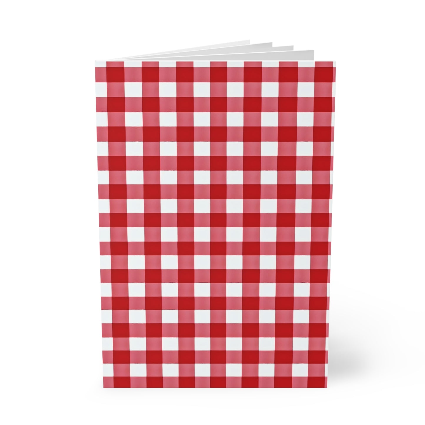Red Plaid Softcover Notebook, A5