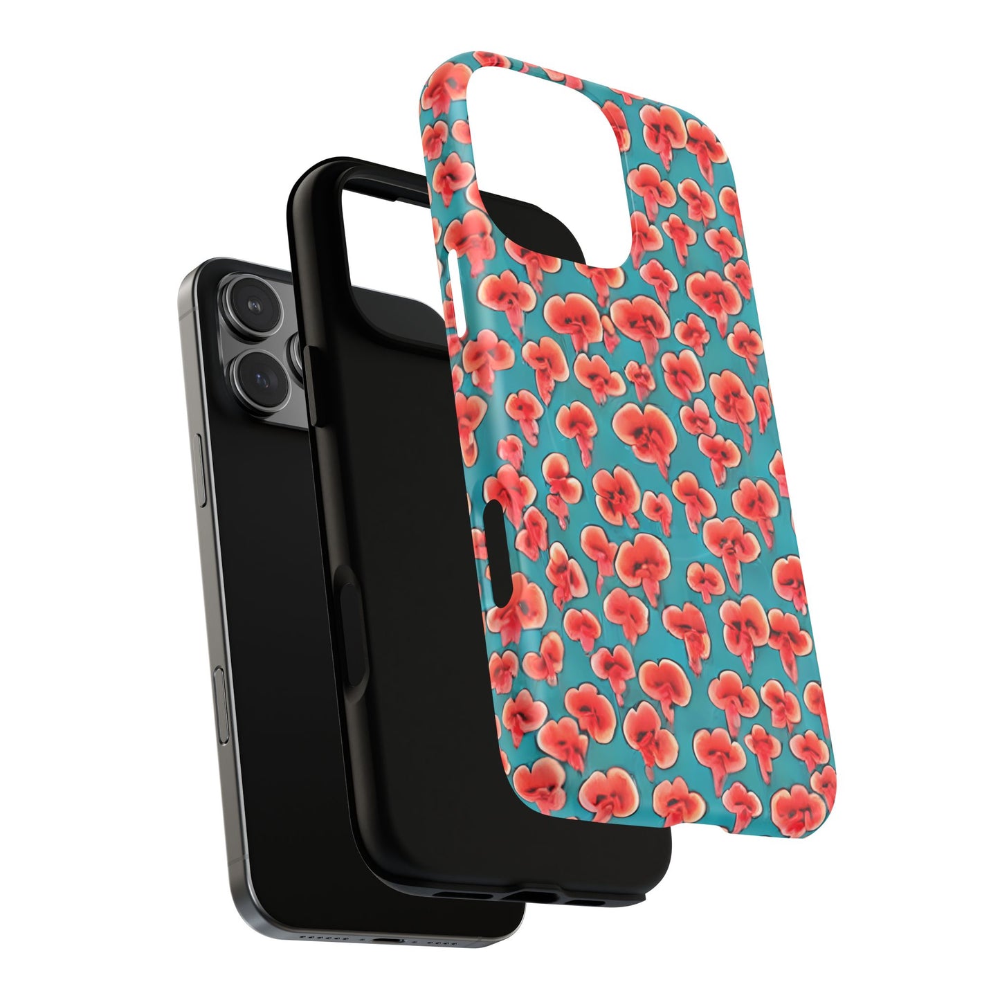 Coral & Teal Abstract Floral Tough Magnetic Case