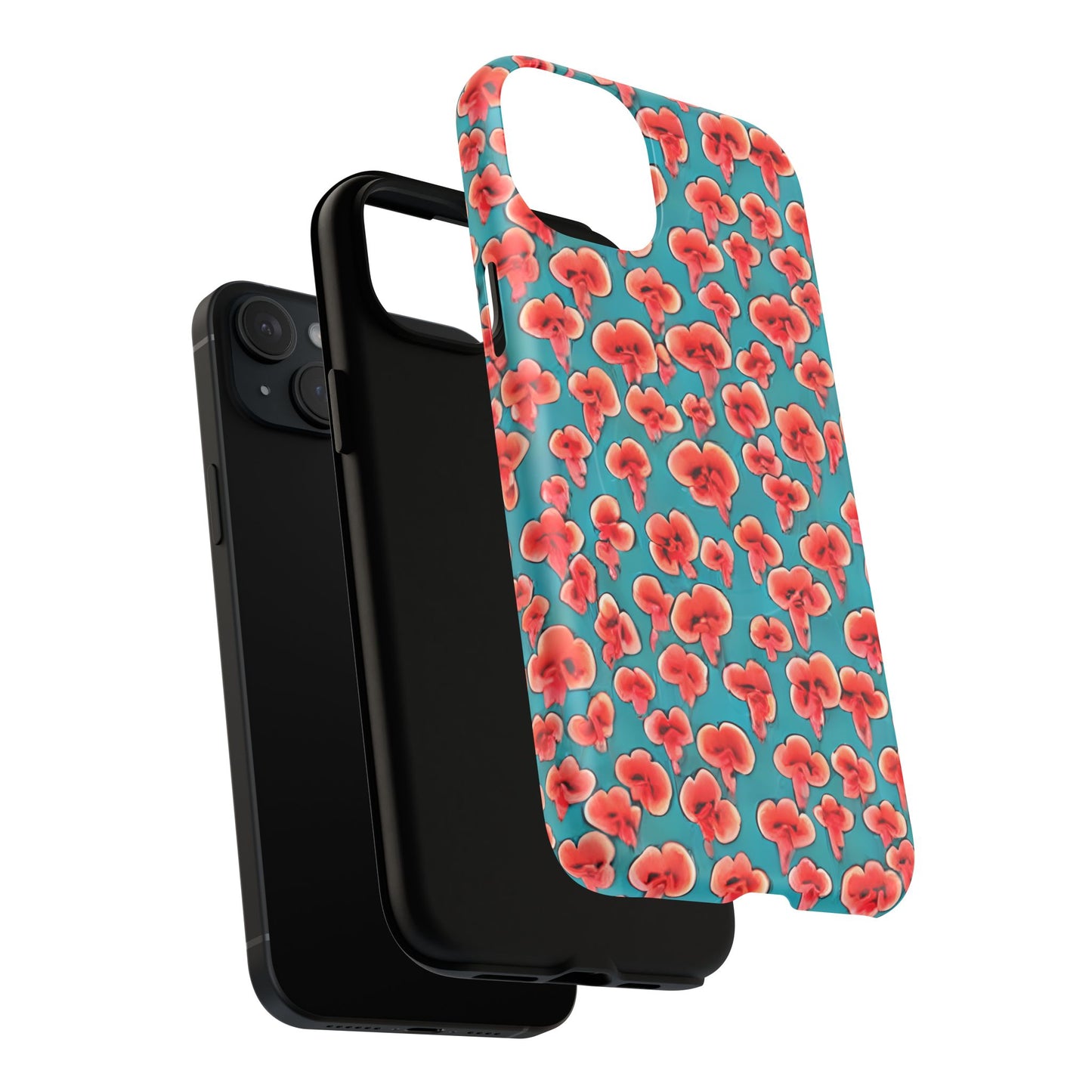 Coral & Teal Abstract Floral Tough Magnetic Case
