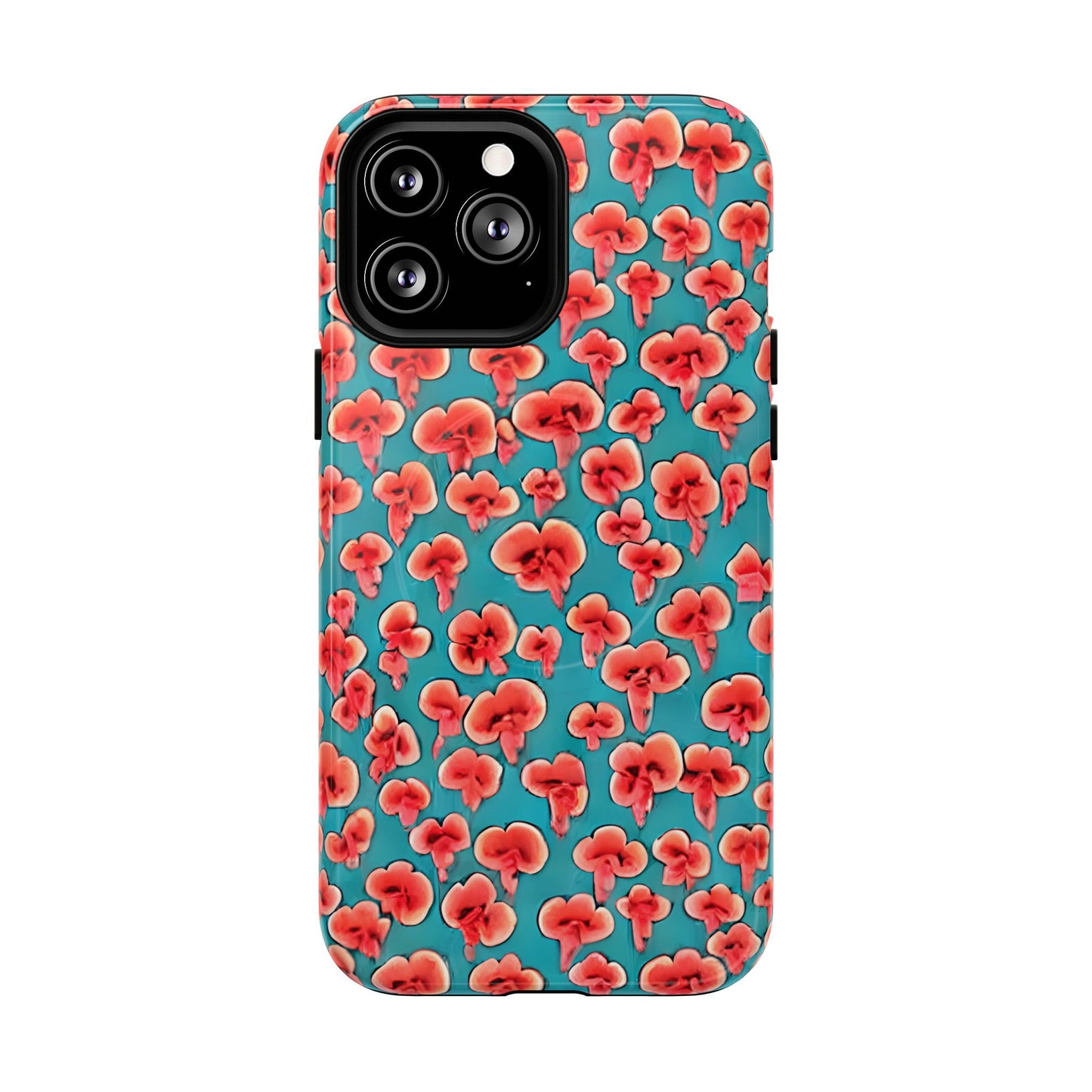 Coral & Teal Abstract Floral Tough Magnetic Case