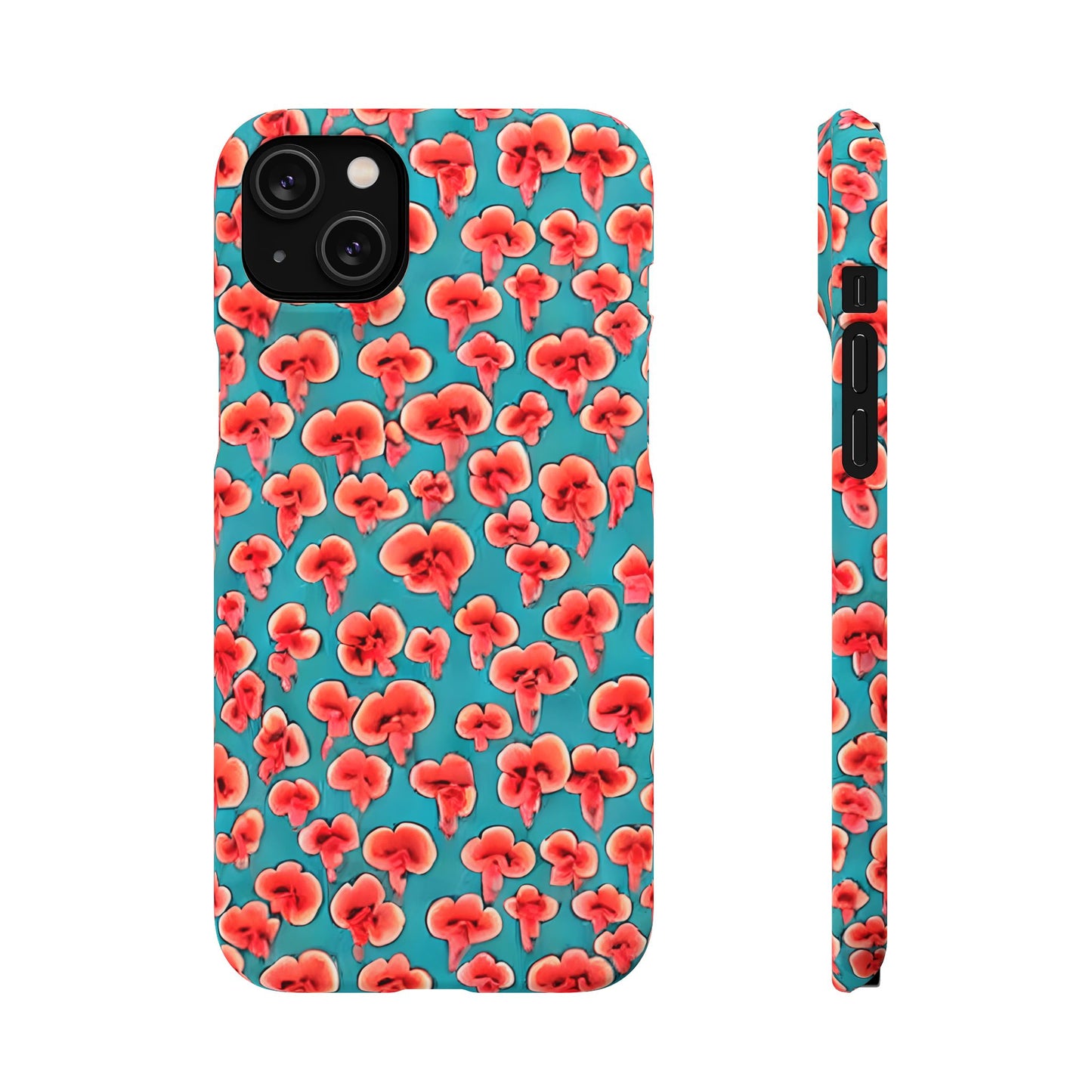Coral & Teal Abstract Floral Snap Case