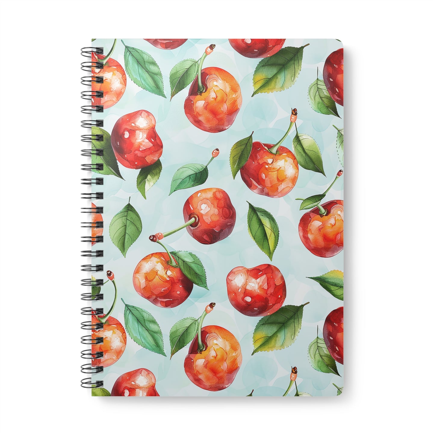 Blue Orchard Cherries Wirobound Softcover Notebook - A5