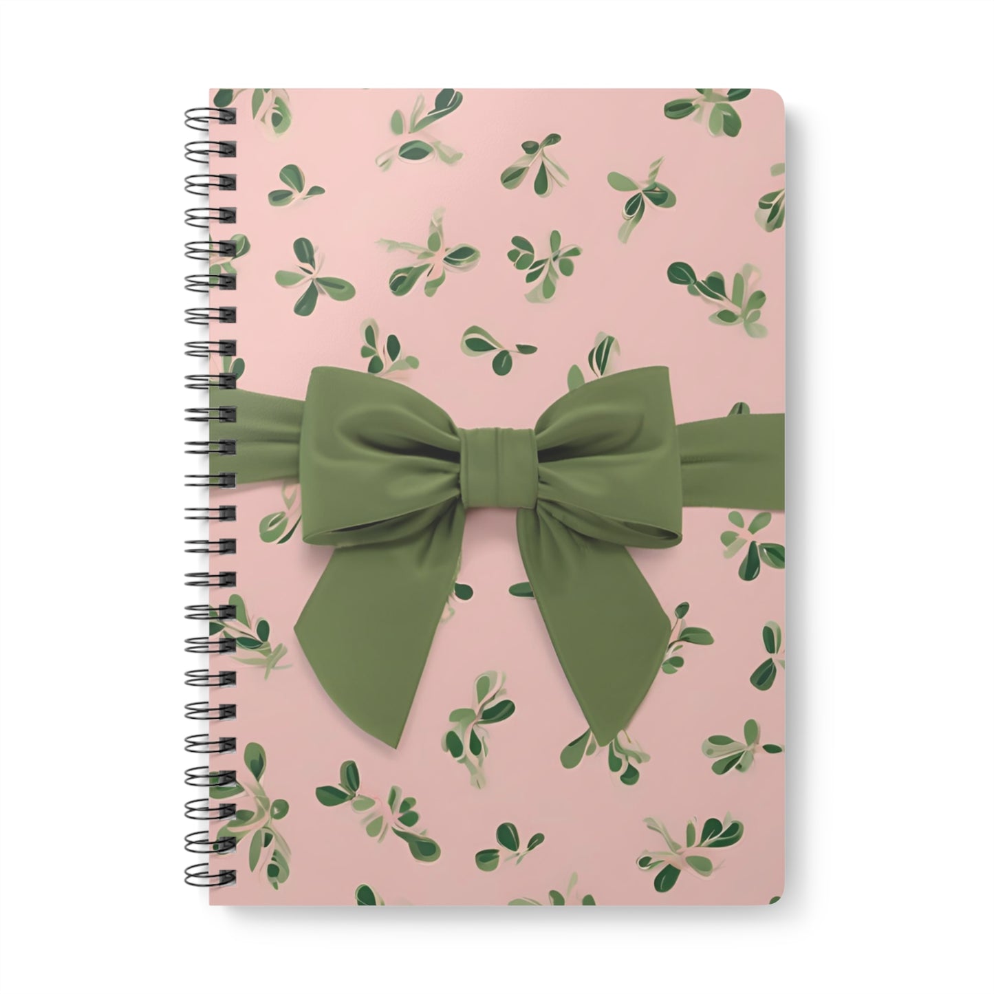 Blushing Bow - Floral Wirobound Notebook - A5