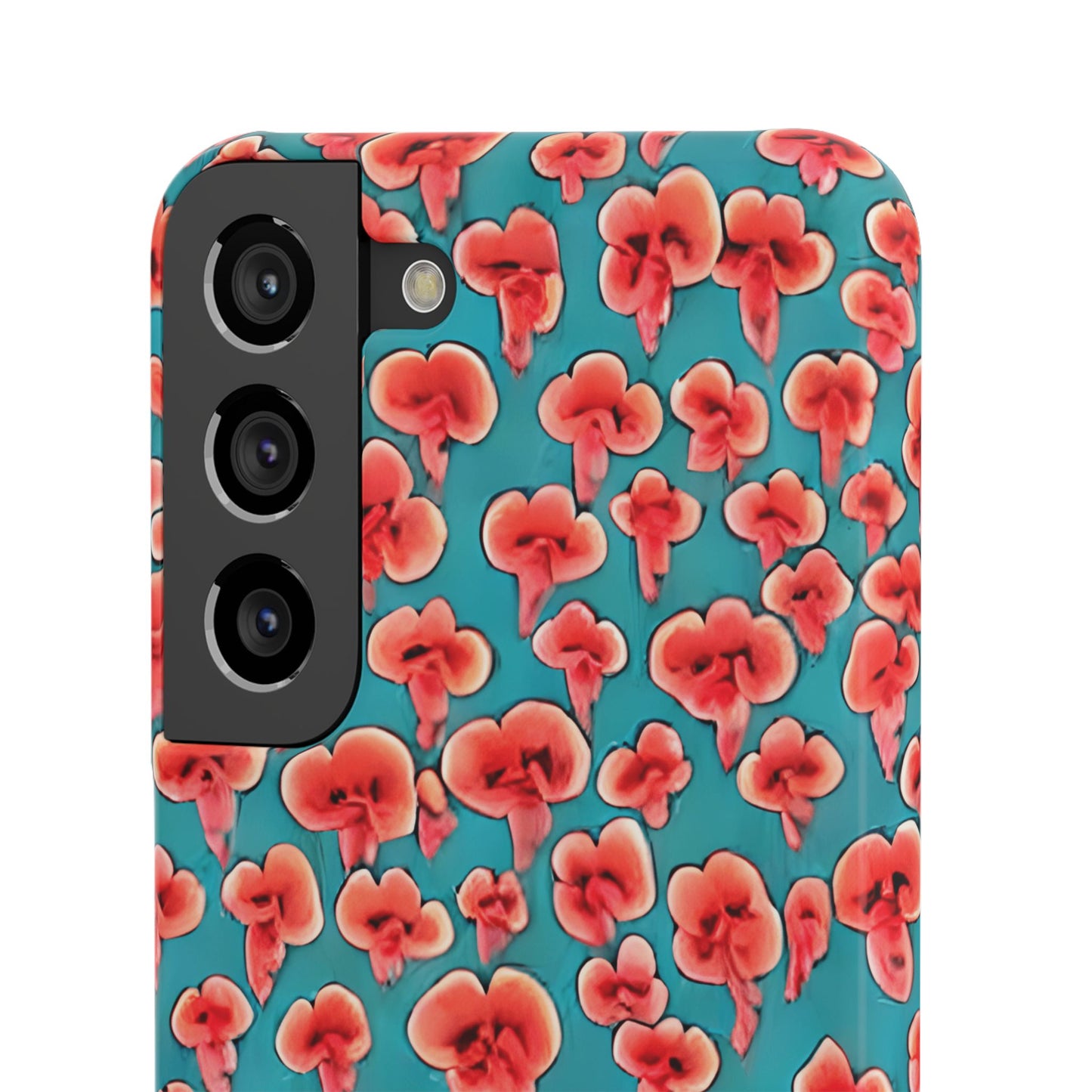 Coral & Teal Abstract Floral Snap Case