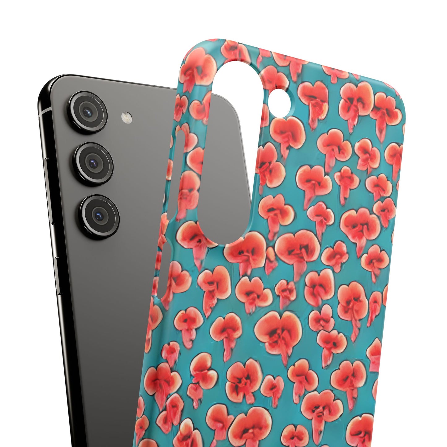 Coral & Teal Abstract Floral Snap Case