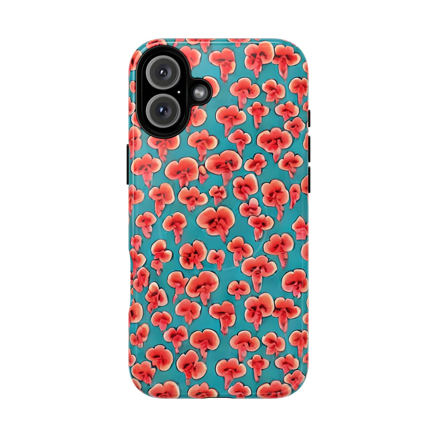 Coral & Teal Abstract Floral Tough Magnetic Case