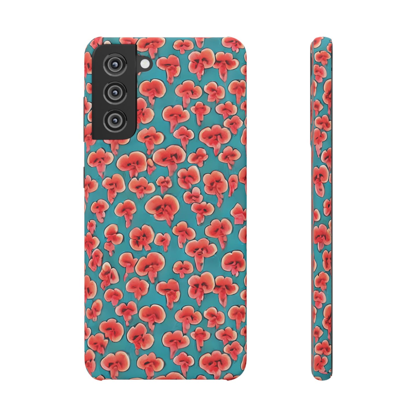 Coral & Teal Abstract Floral Snap Case