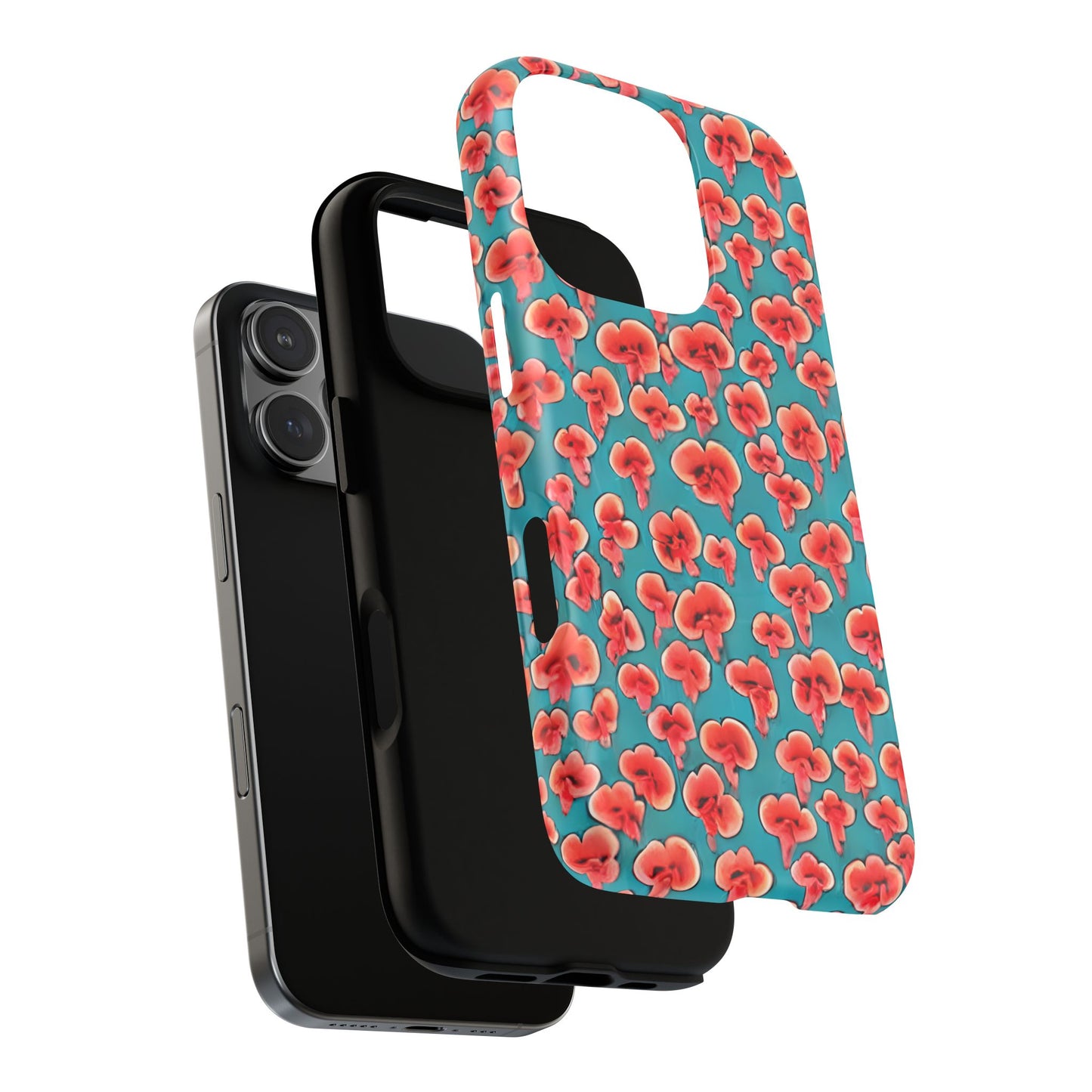 Coral & Teal Abstract Floral Tough Magnetic Case