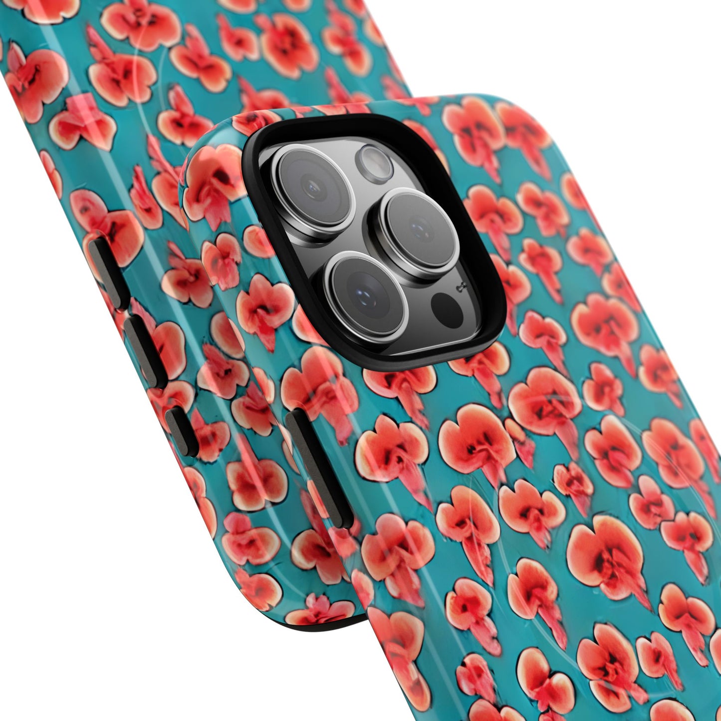 Coral & Teal Abstract Floral Tough Magnetic Case