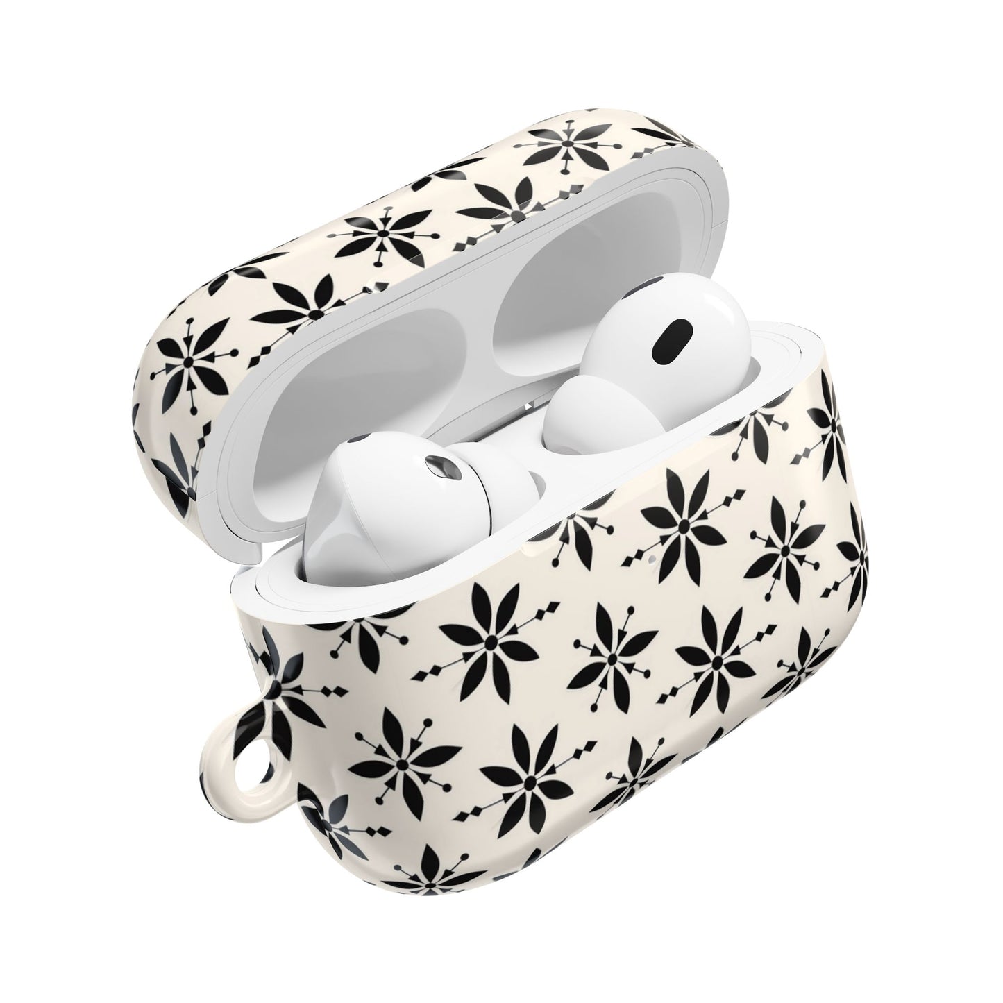 Cream & Black Design AirPod Case