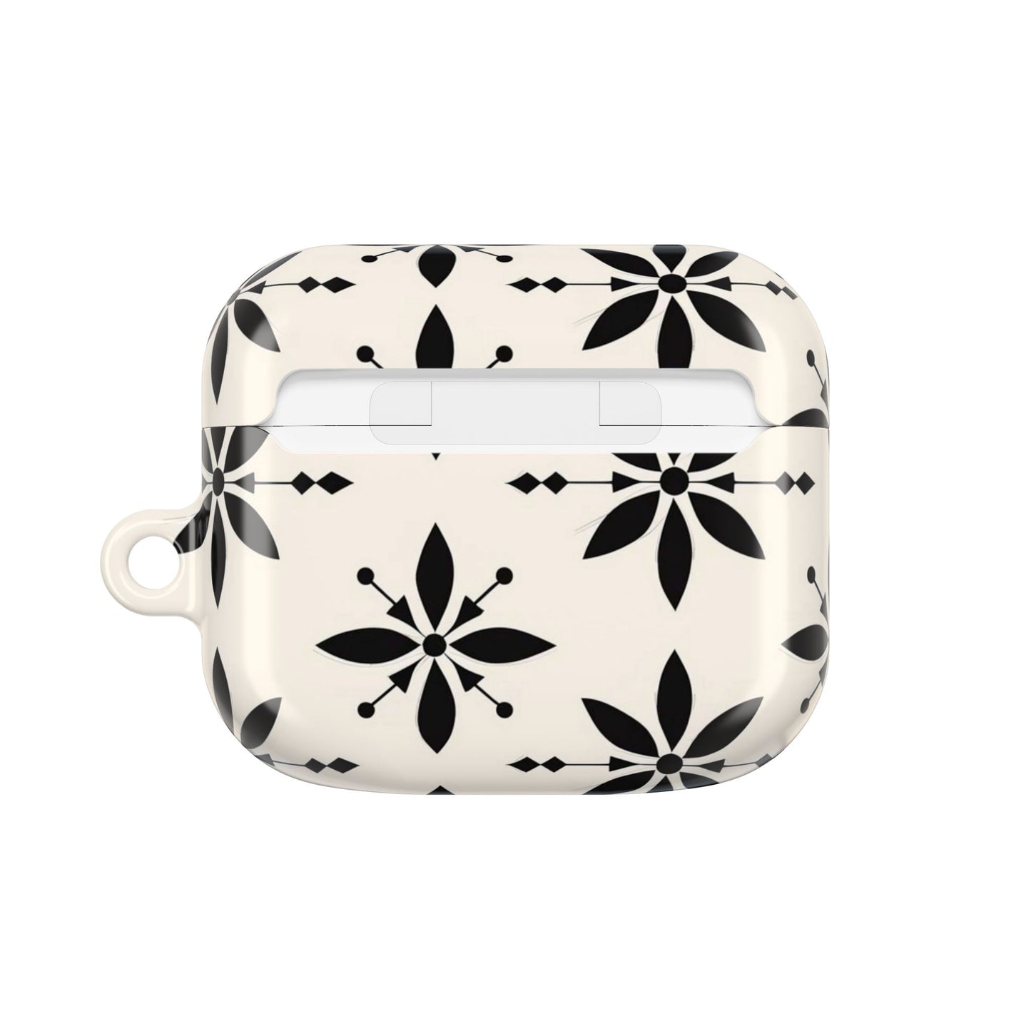 Cream & Black Design AirPod Case