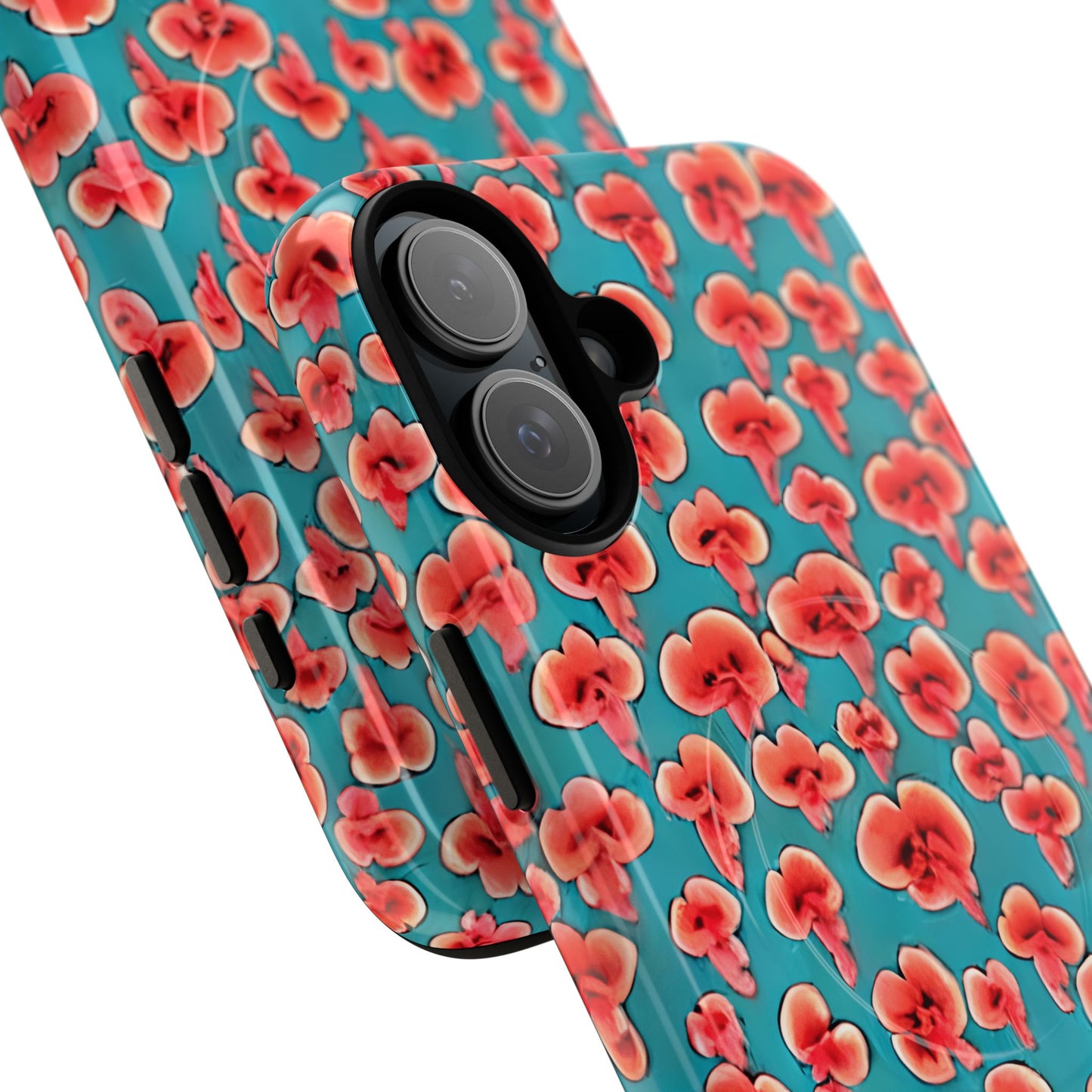 Coral & Teal Abstract Floral Tough Magnetic Case
