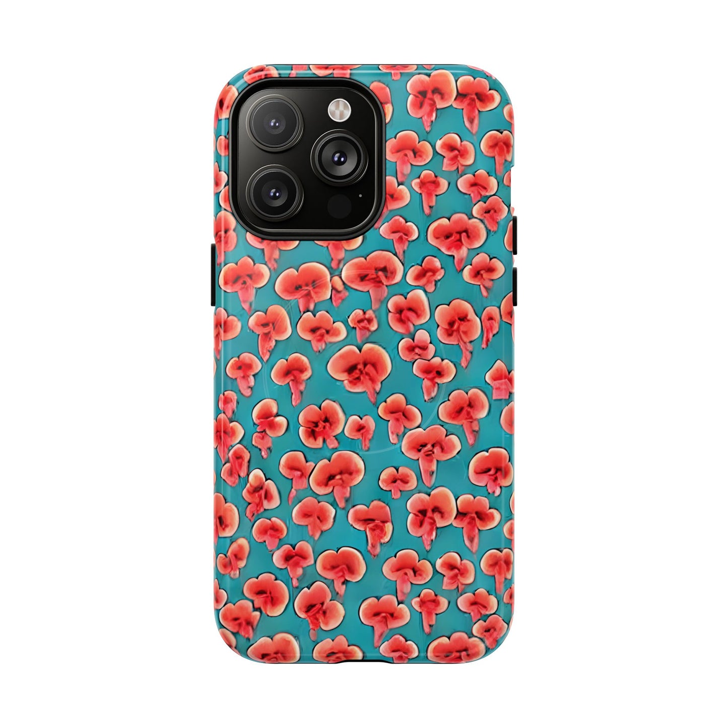 Coral & Teal Abstract Floral Tough Magnetic Case