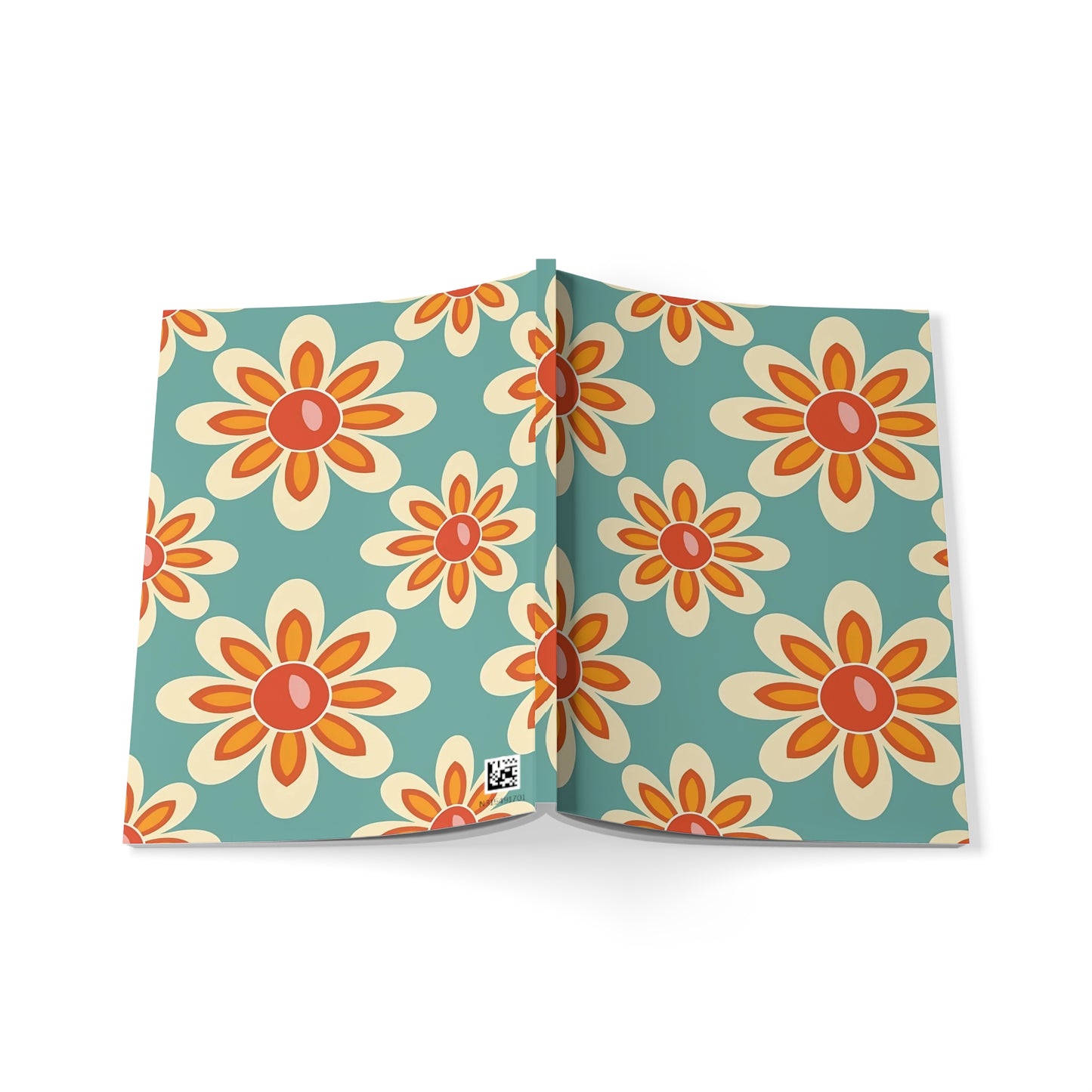 Retro-Notizbuch mit Blumenmuster, A5-Format, Softcover