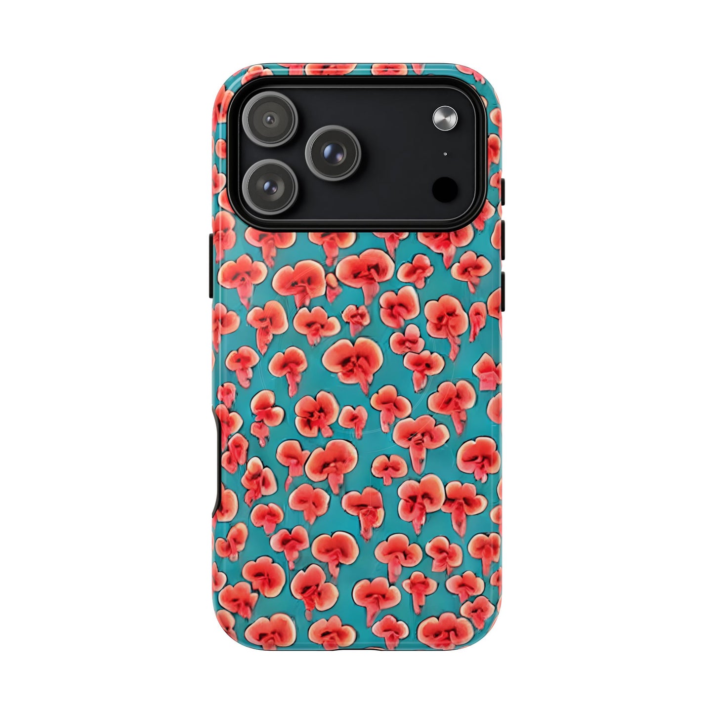 Coral & Teal Abstract Floral Tough Magnetic Case