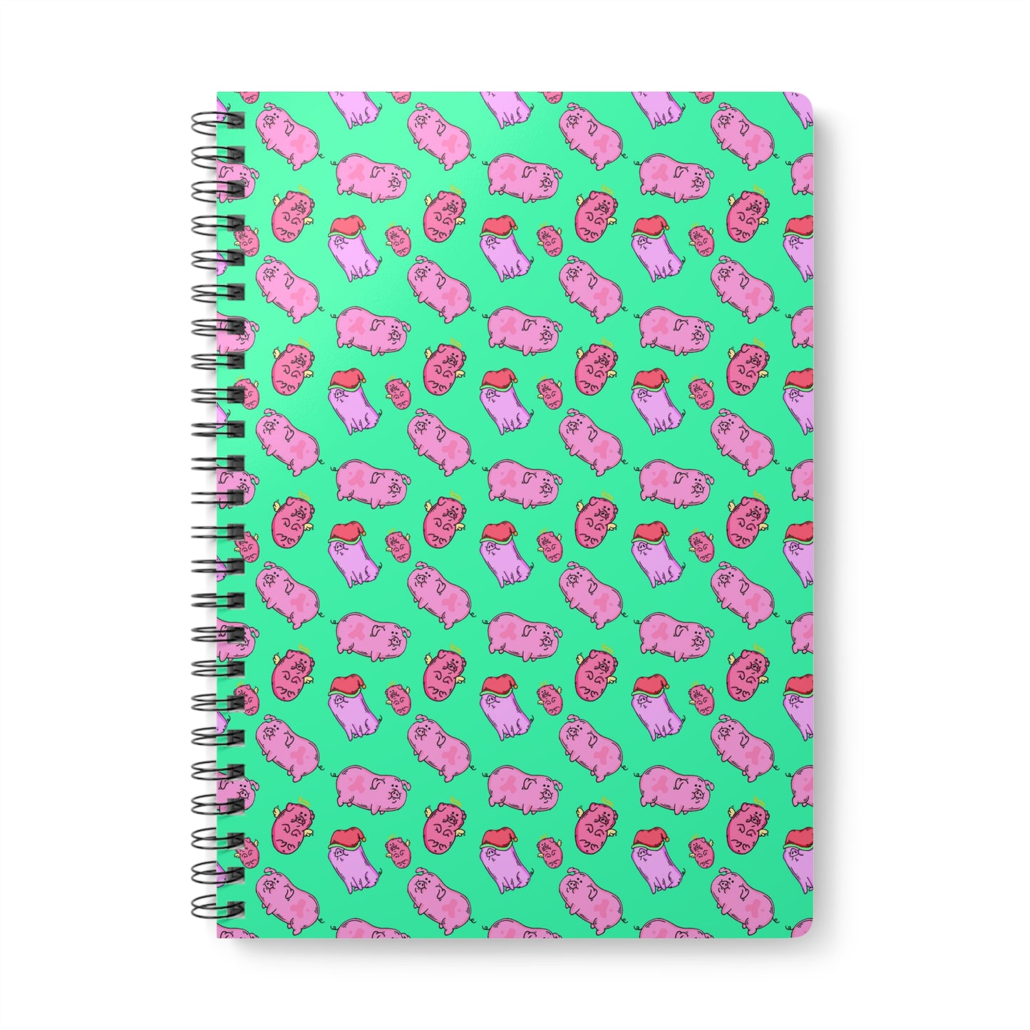 This Little Piggy Pattern Wirobound Notebook, A5