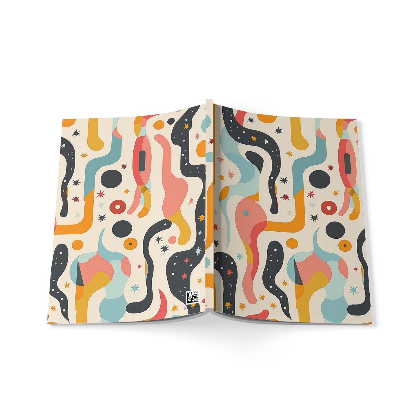 Flamingo Drift Abstract A5 Notebook