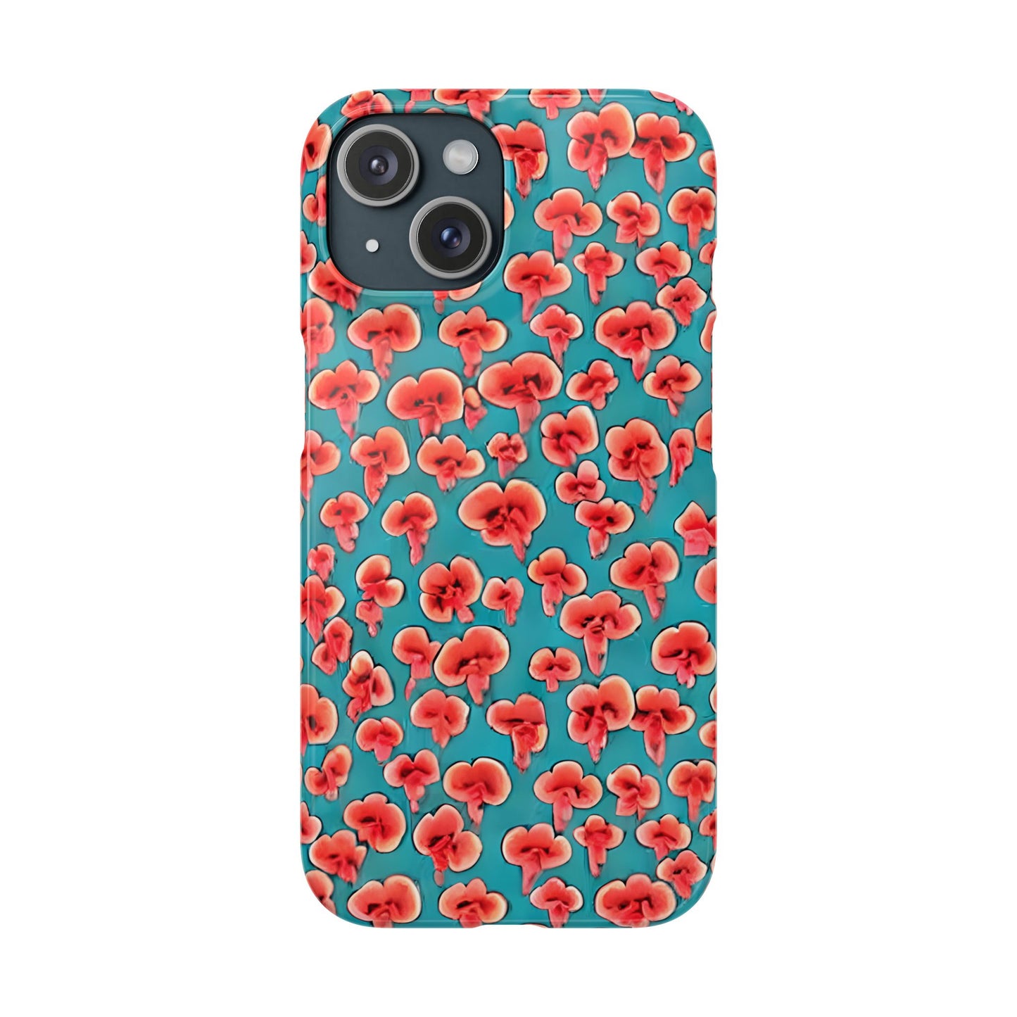 Coral & Teal Abstract Floral Snap Case