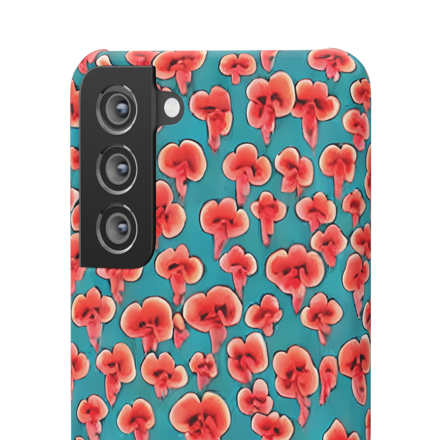 Coral & Teal Abstract Floral Snap Case