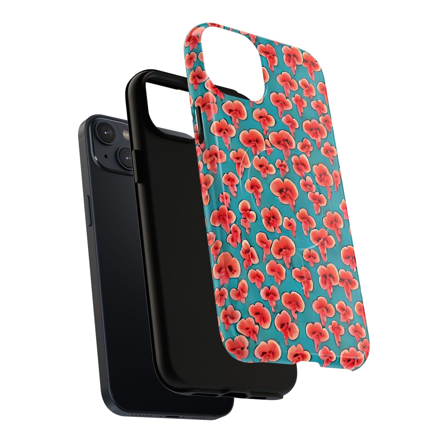 Coral & Teal Abstract Floral Tough Magnetic Case