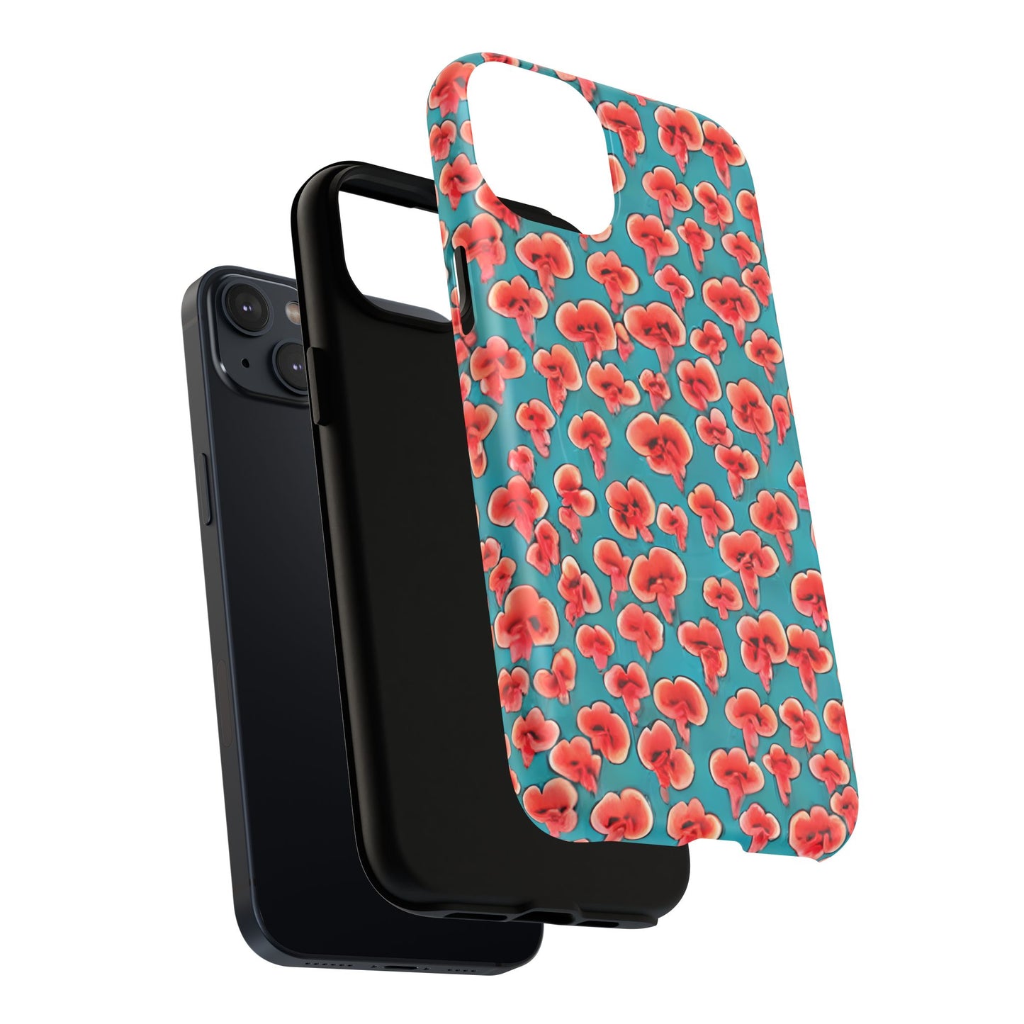 Coral & Teal Abstract Floral Tough Magnetic Case