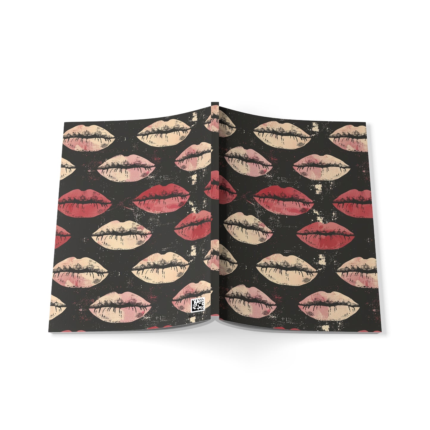 Midnight Pout - Chic Lip Print Notebook A5