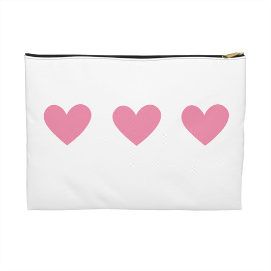 Bridal Accessory Pouch - Pink Hearts & Bride Design