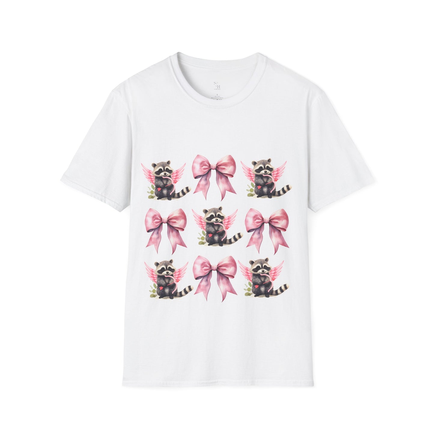 Raccoon Coquette Pink Bow T-Shirt
