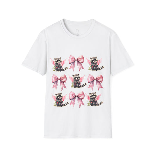 Raccoon Coquette Pink Bow T-Shirt