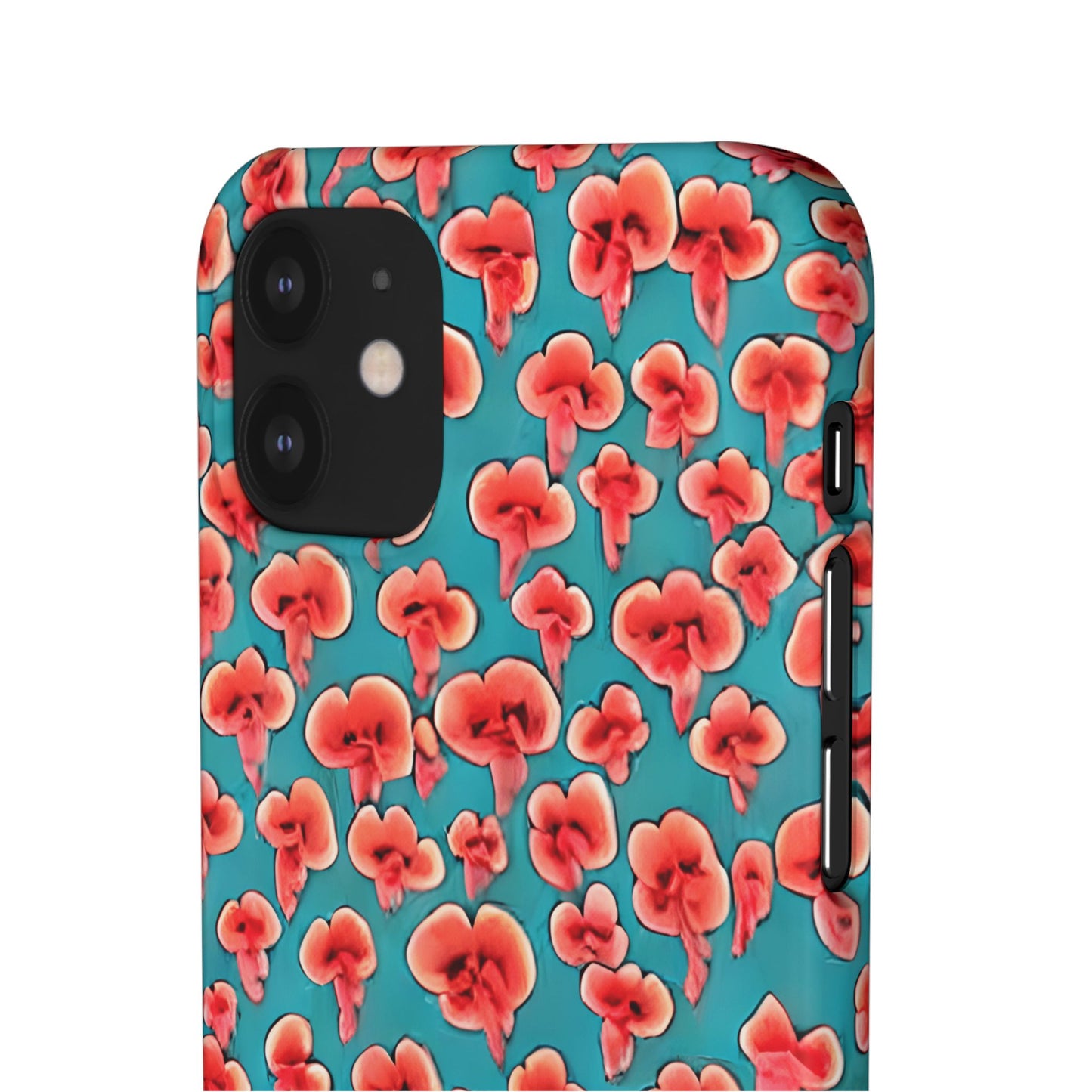 Coral & Teal Abstract Floral Snap Case