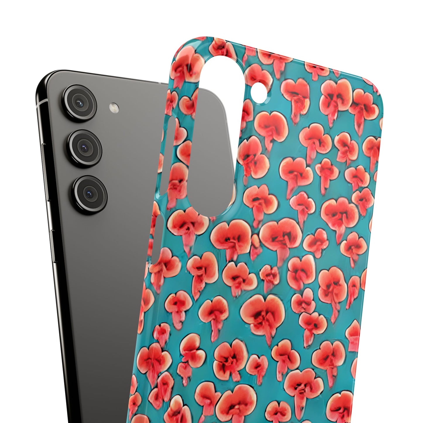 Coral & Teal Abstract Floral Snap Case