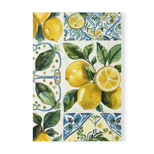 Citrus Fresco Lemon Pattern Softcover Notebook, A5