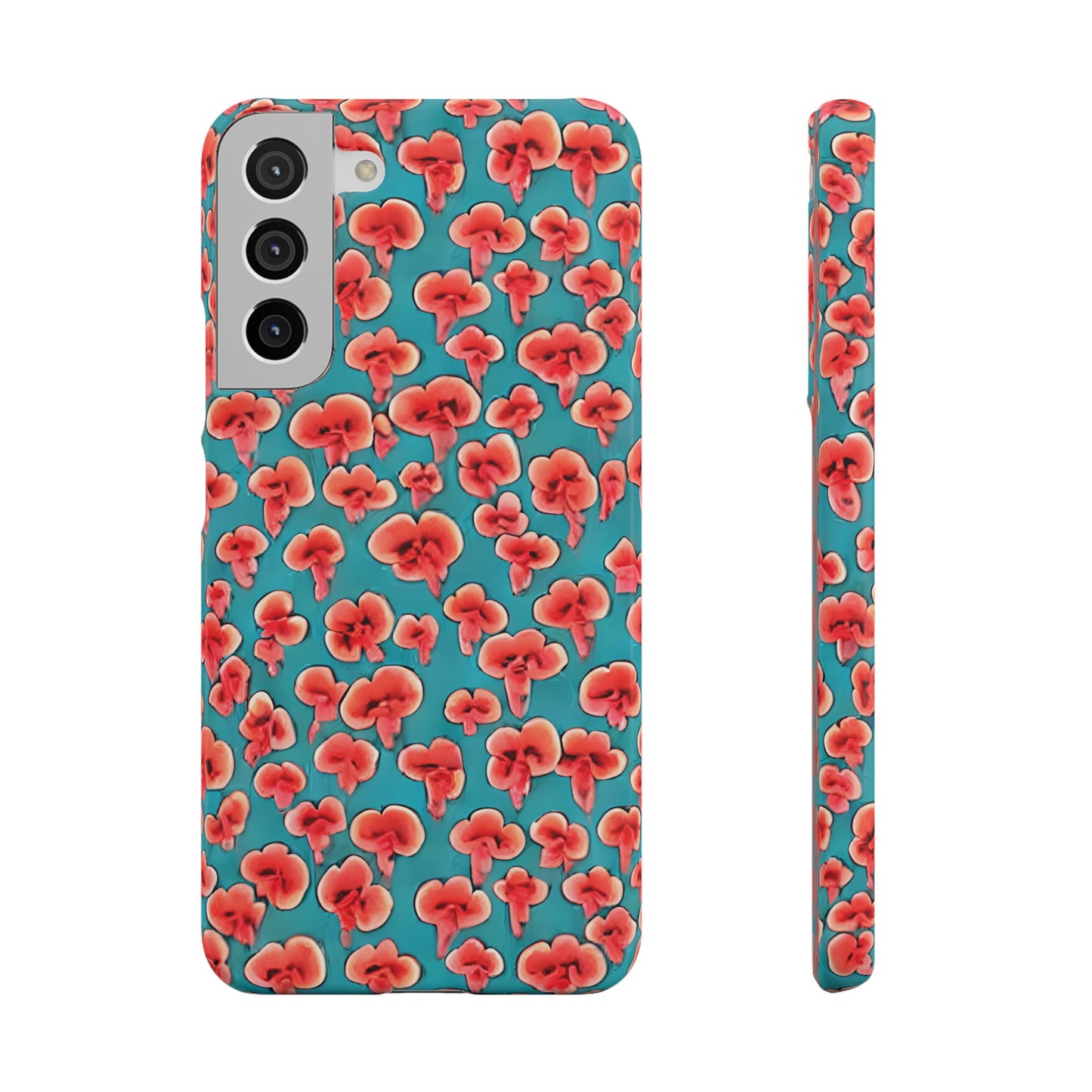 Coral & Teal Abstract Floral Snap Case