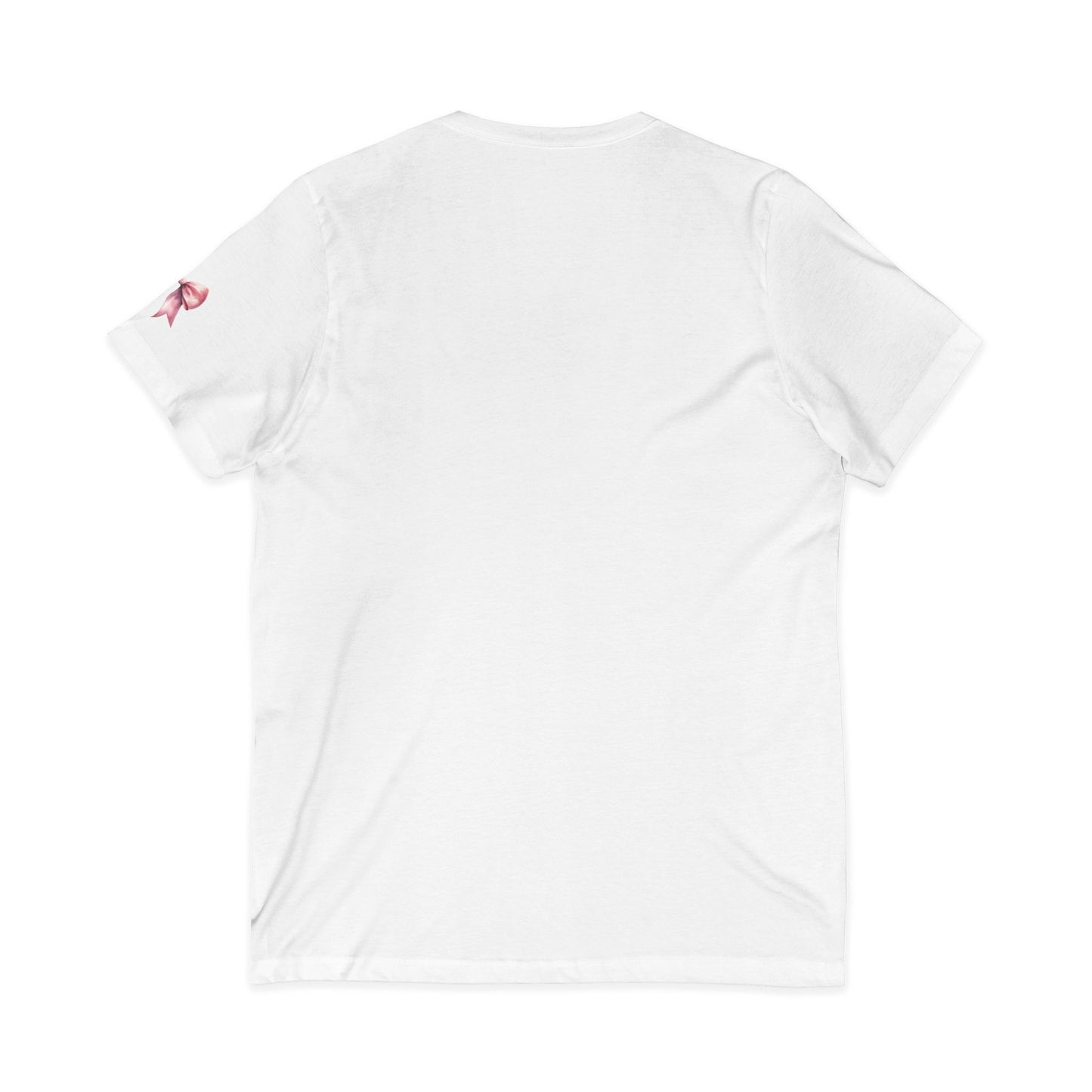 Spicy Raccoon V-Neck Tee with Pink Bows