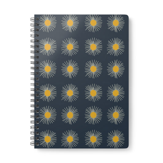 Midnight Burst Wirobound Notebook, Journal, A5 Softcover