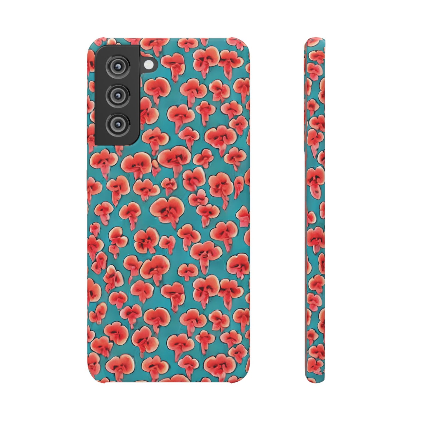 Coral & Teal Abstract Floral Snap Case