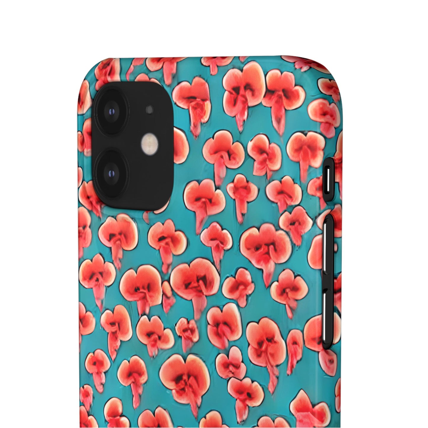 Coral & Teal Abstract Floral Snap Case