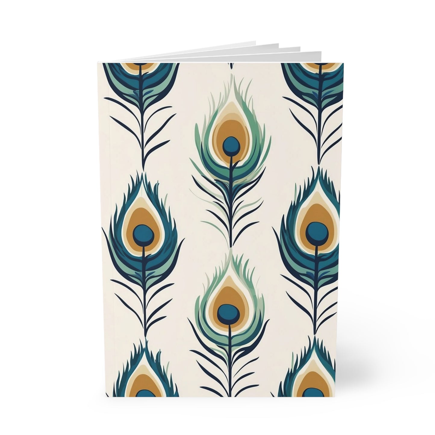 Peacock Feather Pattern Softcover Notebook A5