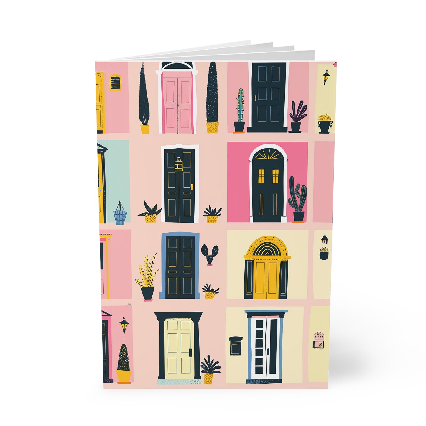 Rosy Entry Charming Doors A5 Softcover Notebook