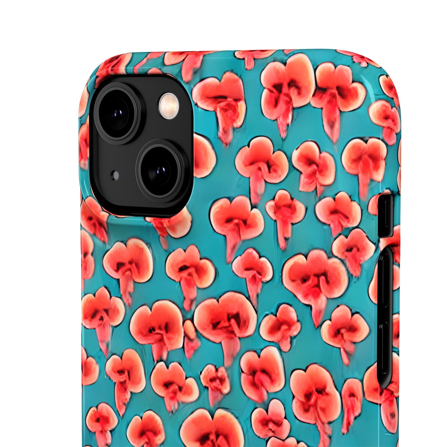 Coral & Teal Abstract Floral Snap Case